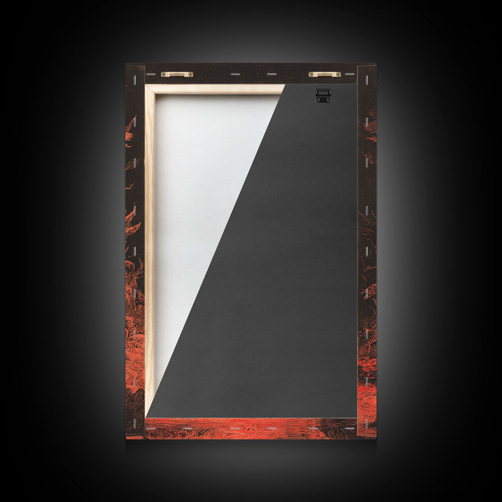 The Crimson Hourglass, Dark Romantic Horror Art, Vertical Wall Art, Dark Halloween Decor, Framed Canvas Print, Halloween Wall Art