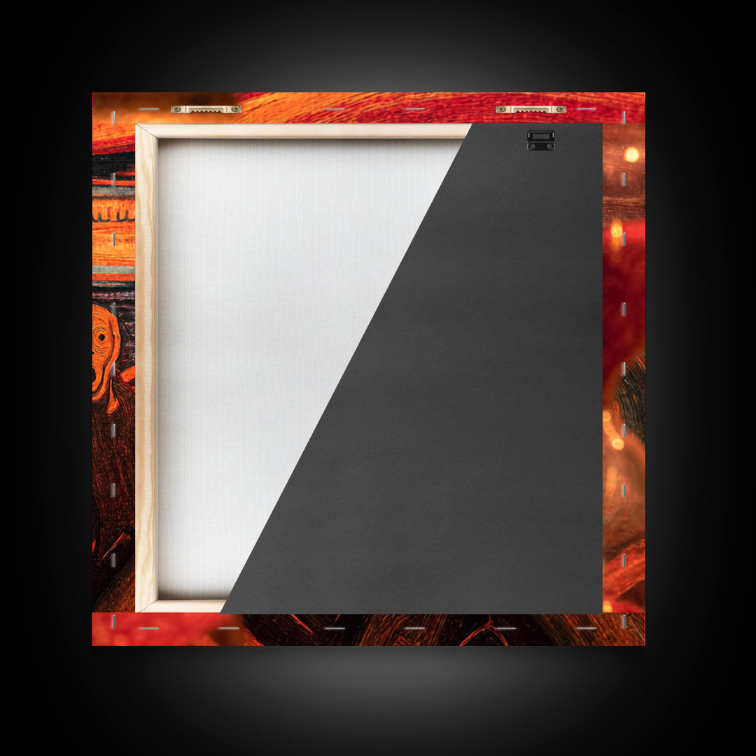 The Crimson Hourglass, Expressionist Gothic Art, Square Wall Art, Dark Halloween Decor, Canvas Print, Halloween Wall Art, Gothic Home Decor