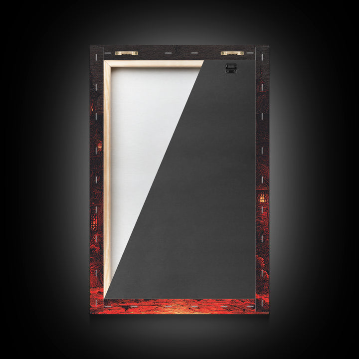 The Crimson Hourglass, Victorian Macabre Art, Vertical Wall Art, Dark Halloween Decor, Canvas Print, Halloween Wall Art