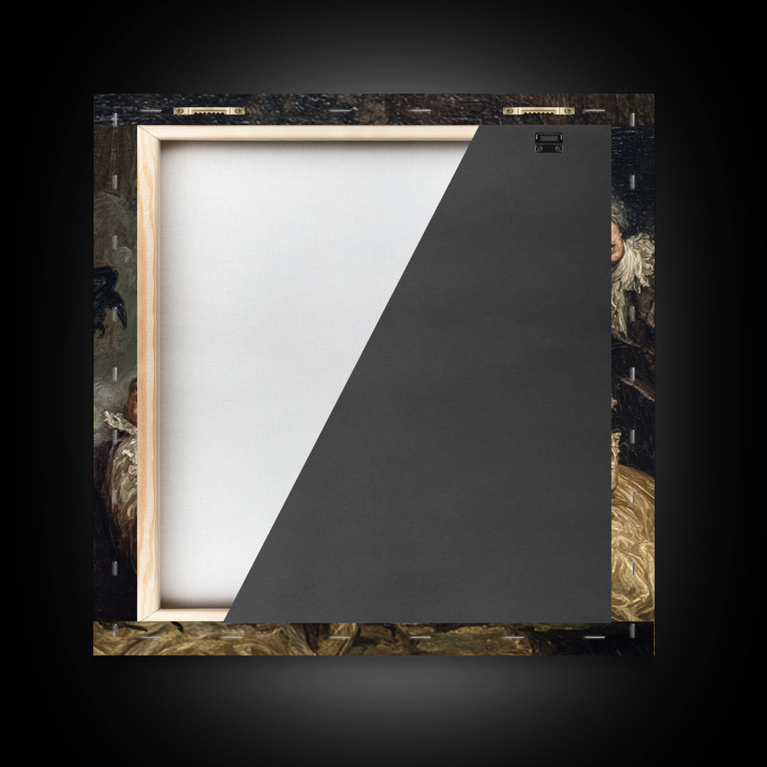 The Haunted Portrait, Gothic Nightmare Art, Square Wall Art, Dark Fantasy Wall Art, Framed Canvas Print, Halloween Wall Art