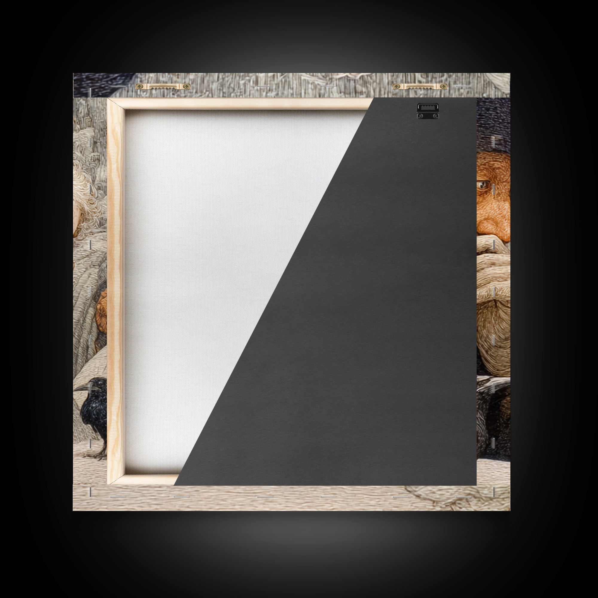 The Haunted Portrait, Symbolist Death Art, Square Wall Art, Gothic Horror Wall Art, Framed Canvas Print, Halloween Wall Art