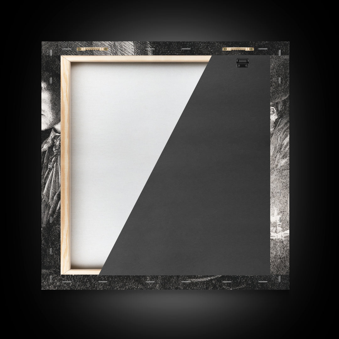 Monochrome Gothic Halloween, Danse Macabre Art, Square Wall Art, Gothic Horror Wall Art, Canvas Print