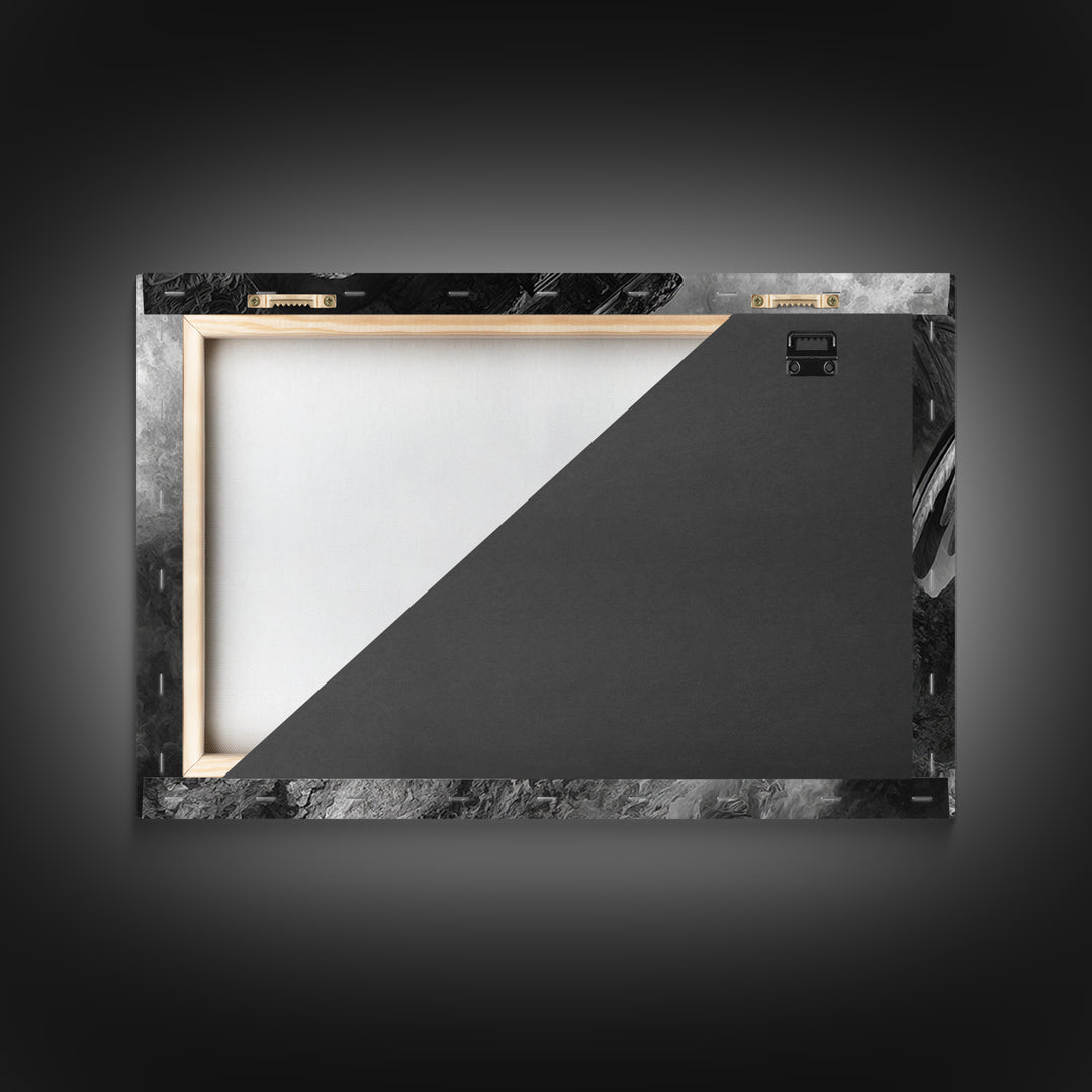 Monochrome Gothic Halloween, Visionary Gothic Art, Landscape Wall Art, Gothic Horror Wall Art, Framed Canvas Print, Halloween Wall Art