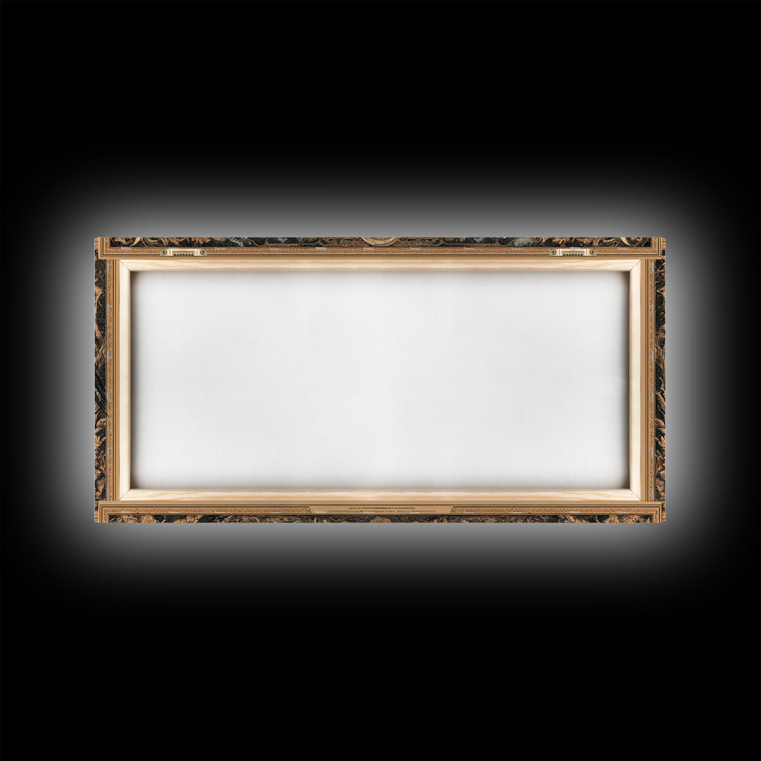 Art Nouveau Witchcraft, Northern Renaissance Horror, Wide Panoramic Art, Dark Fantasy Wall Art, Framed Canvas Print
