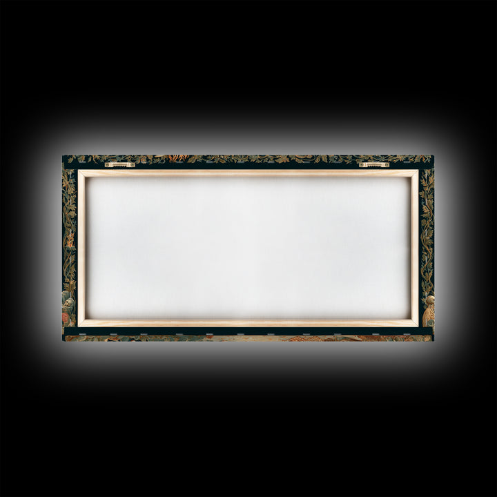 Medieval Danse Macabre, Visionary Gothic Art, Wide Panoramic Art, Dark Fantasy Wall Art, Framed Canvas Print, Halloween Wall Art