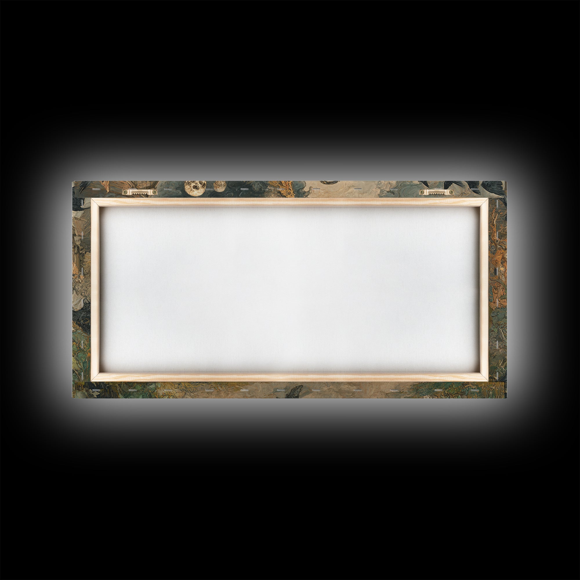 Medieval Danse Macabre, Decadent Gothic Art, Wide Panoramic Art, Macabre Wall Art, Framed Canvas Print, Halloween Wall Art