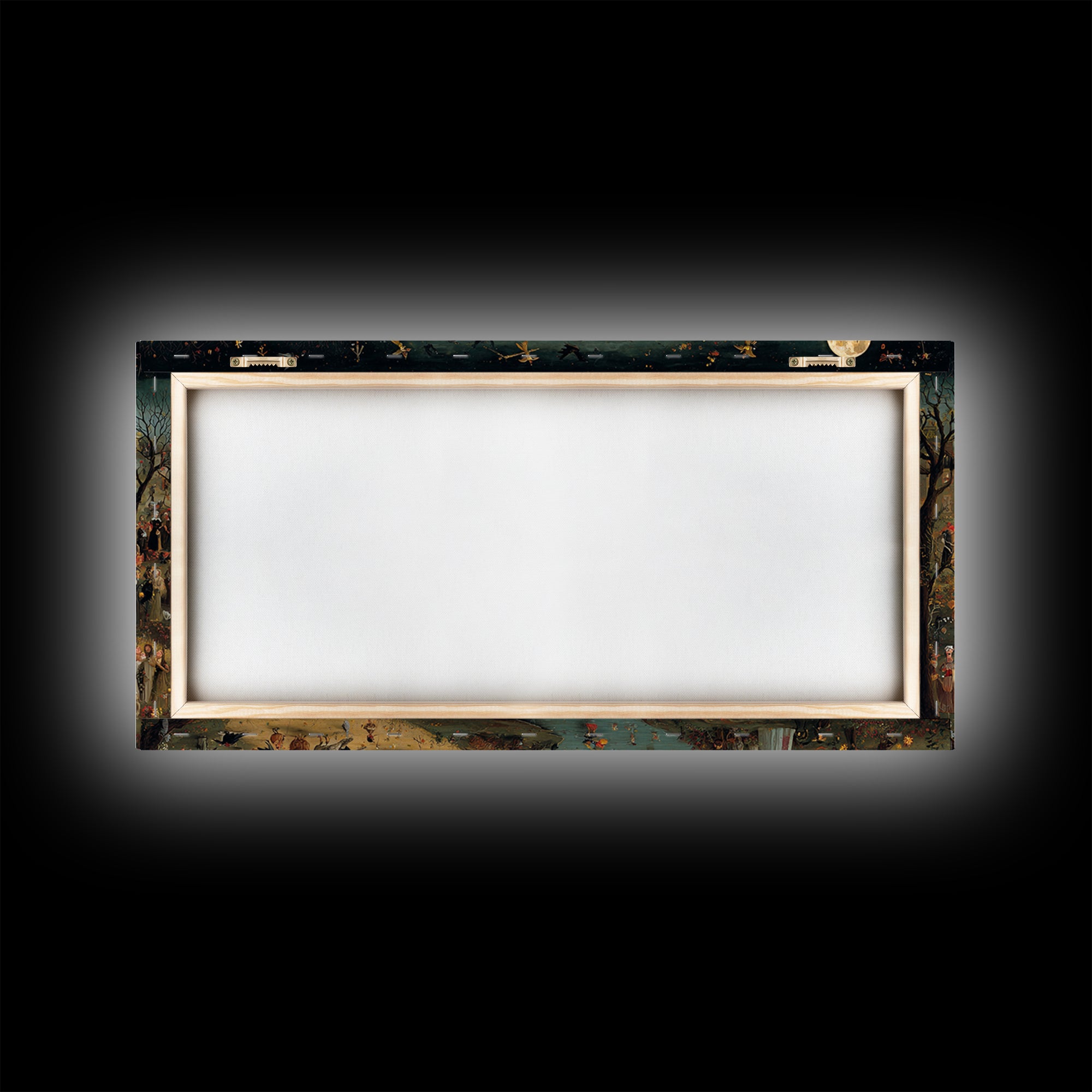 1950s Halloween Nostalgia, Northern Renaissance Horror, Wide Panoramic Art, Macabre Wall Art, Canvas Print, Halloween Wall Art