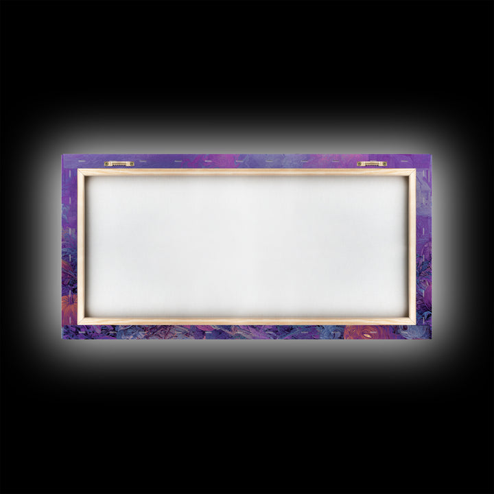 1980s Neon Horror, Northern Renaissance Horror, Wide Panoramic Art, Dark Fantasy Wall Art, Framed Canvas Print, Halloween Wall Art