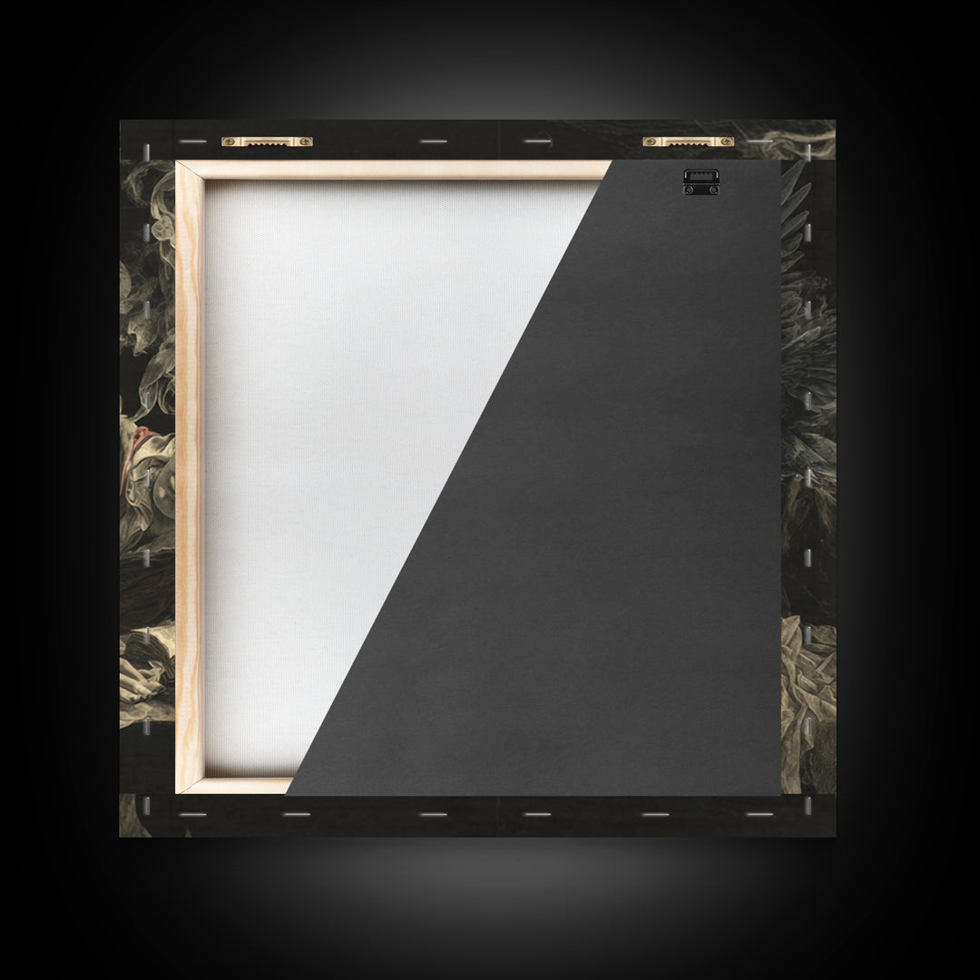 Dark Academia Halloween, Gothic Nightmare Art, Square Wall Art, Dark Fantasy Wall Art, Framed Canvas Print, Halloween Wall Art
