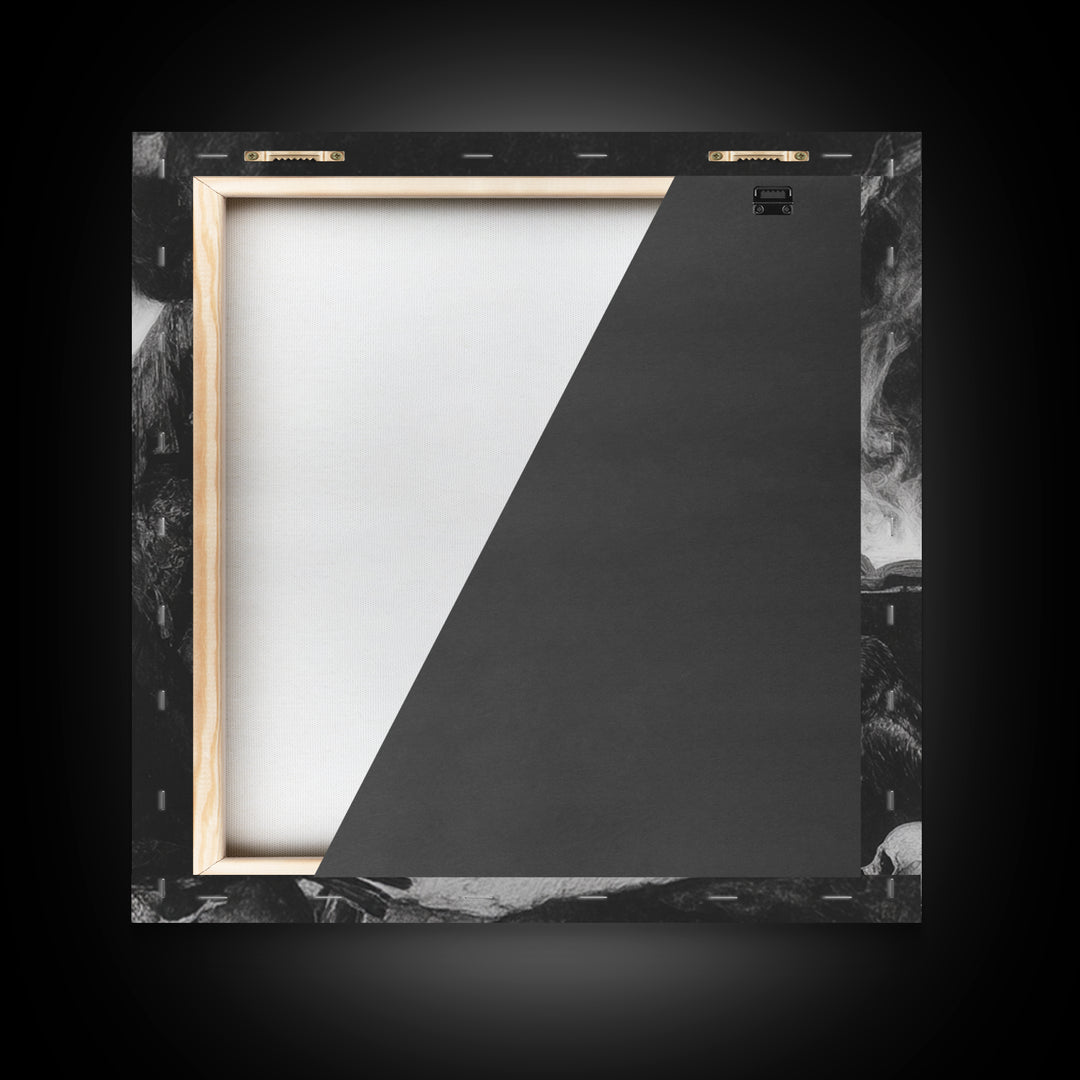 Dark Academia Halloween, Symbolist Dream Art, Square Wall Art, Dark Halloween Decor, Canvas Print, Halloween Wall Art