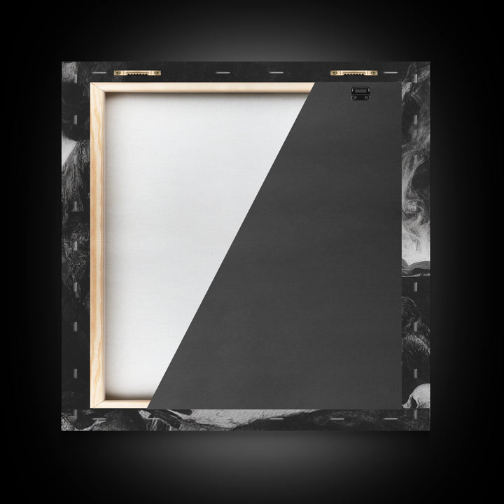 Dark Academia Halloween, Symbolist Dream Art, Square Wall Art, Dark Halloween Decor, Canvas Print, Halloween Wall Art