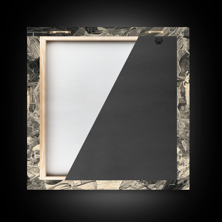 Dark Academia Halloween, Decadent Gothic Art, Square Wall Art, Dark Fantasy Wall Art, Framed Canvas Print, Halloween Wall Art