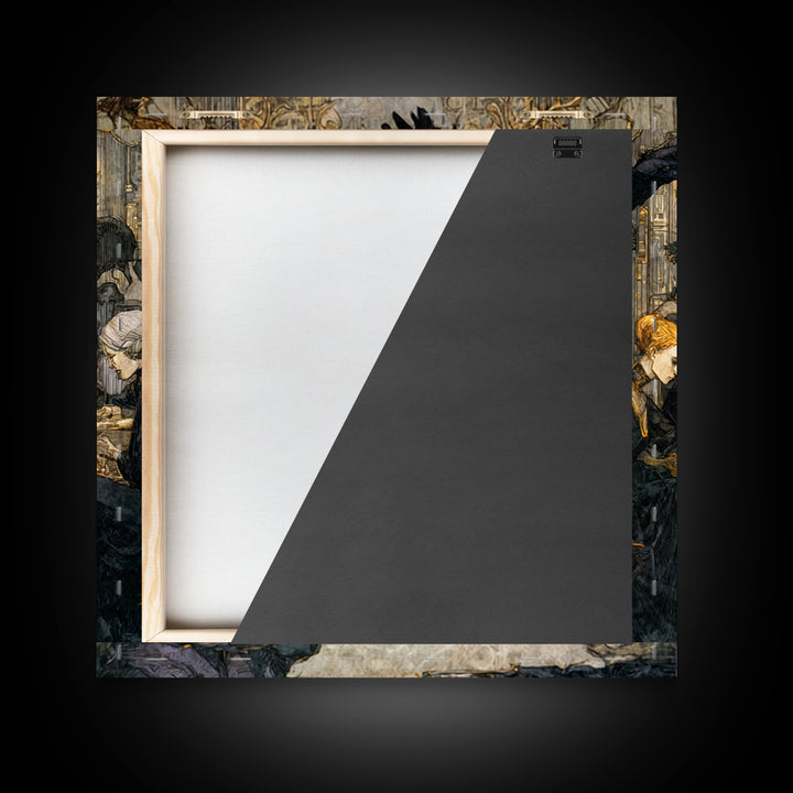 Dark Academia Halloween, Dark Symbolist Art, Square Wall Art, Dark Fantasy Wall Art, Framed Canvas Print, Halloween Wall Art