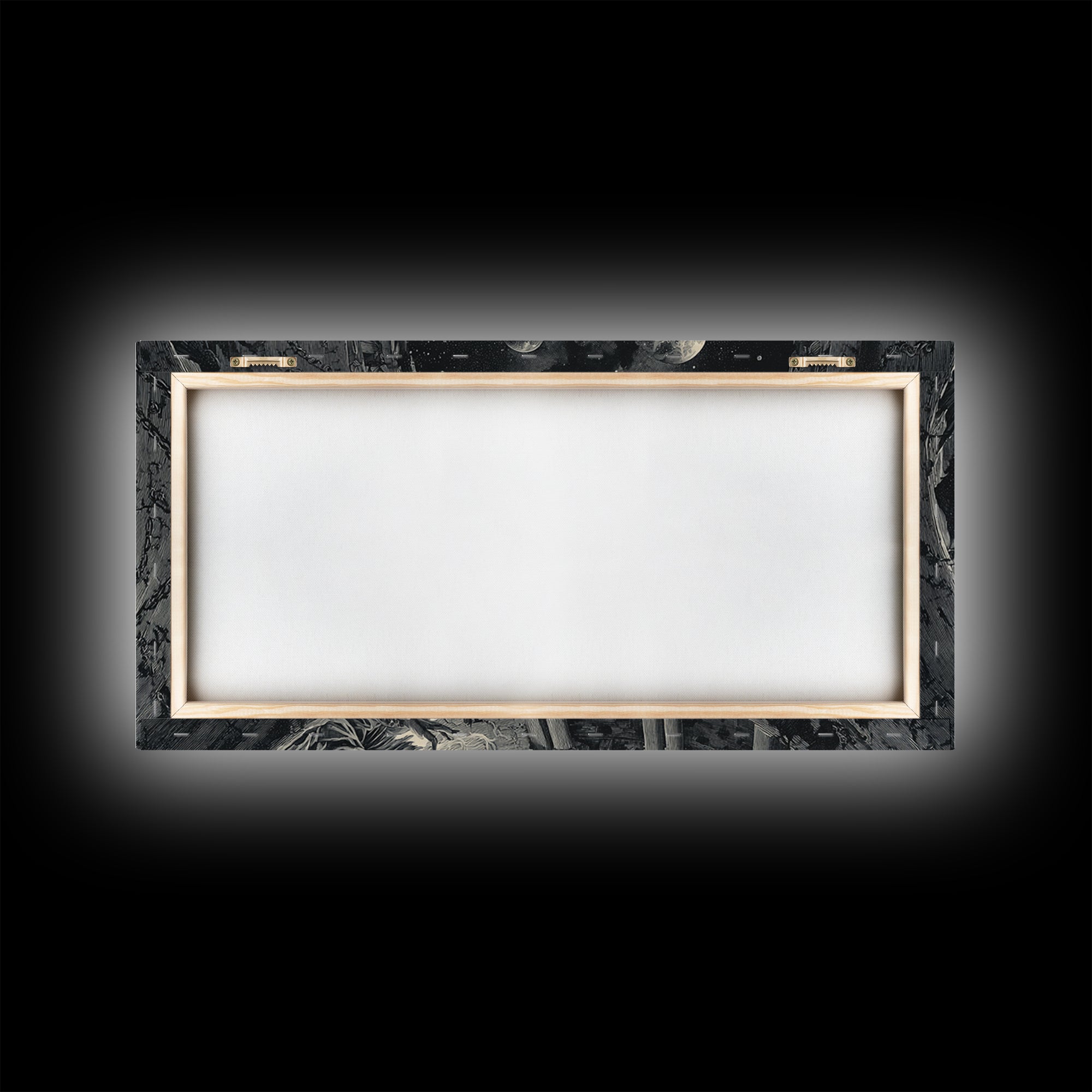 Celestial Witchcraft, Architectural Etching Art, Wide Panoramic Art, Gothic Horror Wall Art, Framed Canvas Print