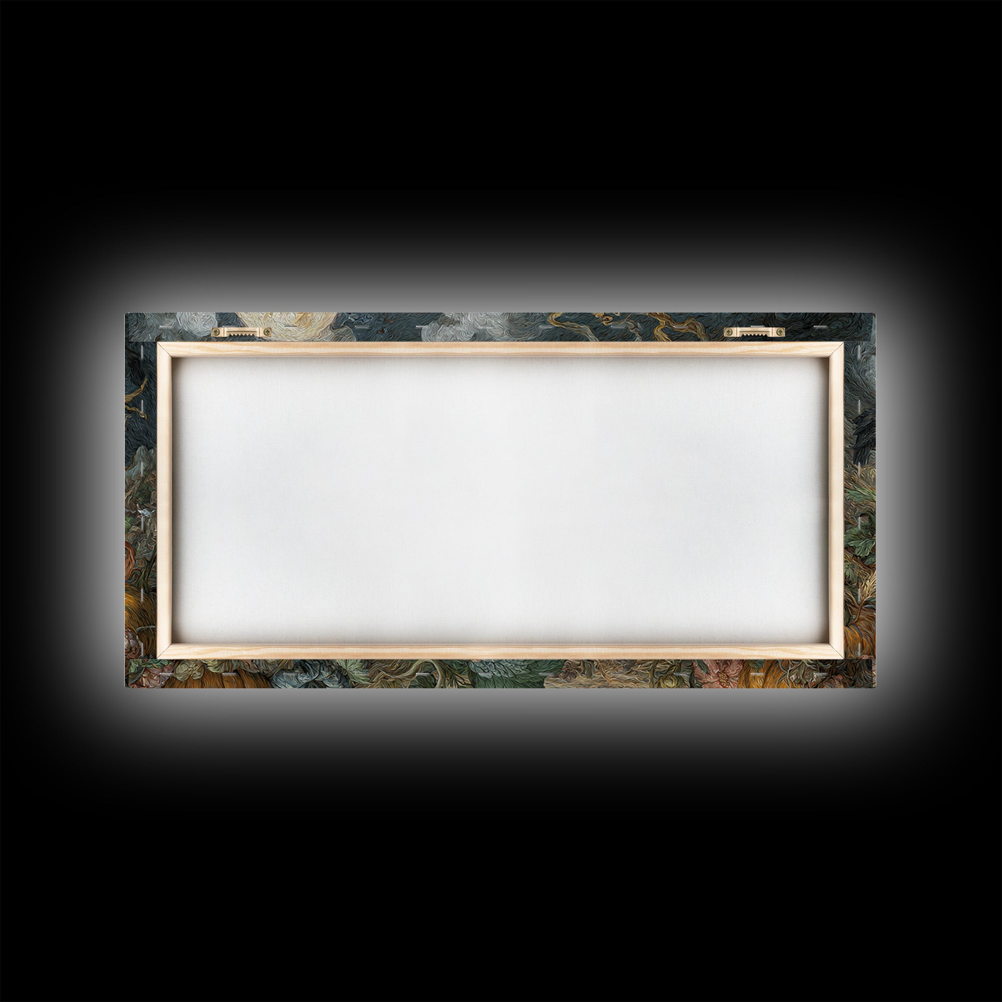 Occult Harvest Festival, Gothic Engraving Art, Wide Panoramic Art, Macabre Wall Art, Framed Canvas Print, Halloween Wall Art
