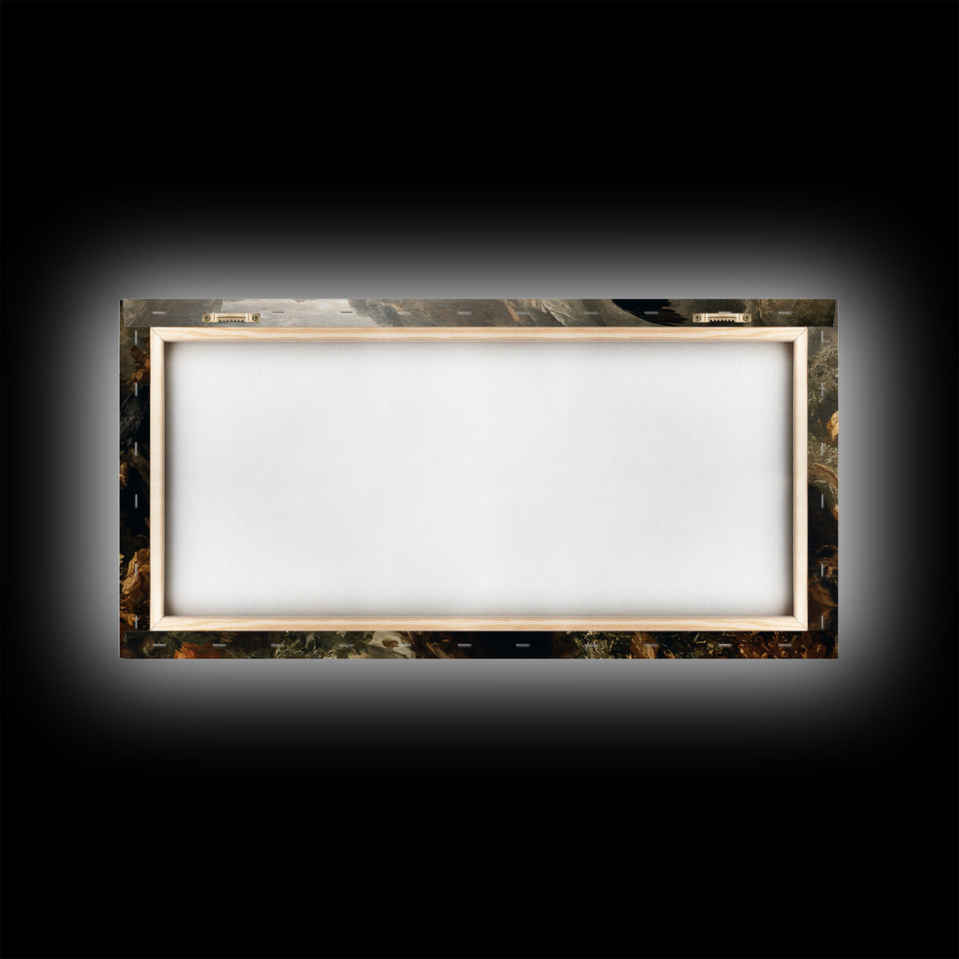 Occult Harvest Festival, Baroque Witchcraft Art, Wide Panoramic Art, Dark Fantasy Wall Art, Framed Canvas Print, Halloween Wall Art