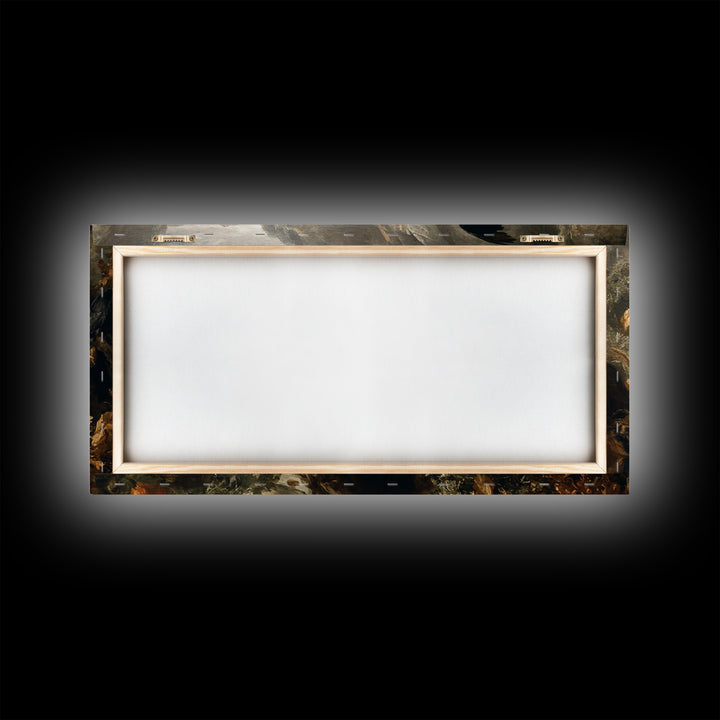 Occult Harvest Festival, Baroque Witchcraft Art, Wide Panoramic Art, Dark Fantasy Wall Art, Framed Canvas Print, Halloween Wall Art