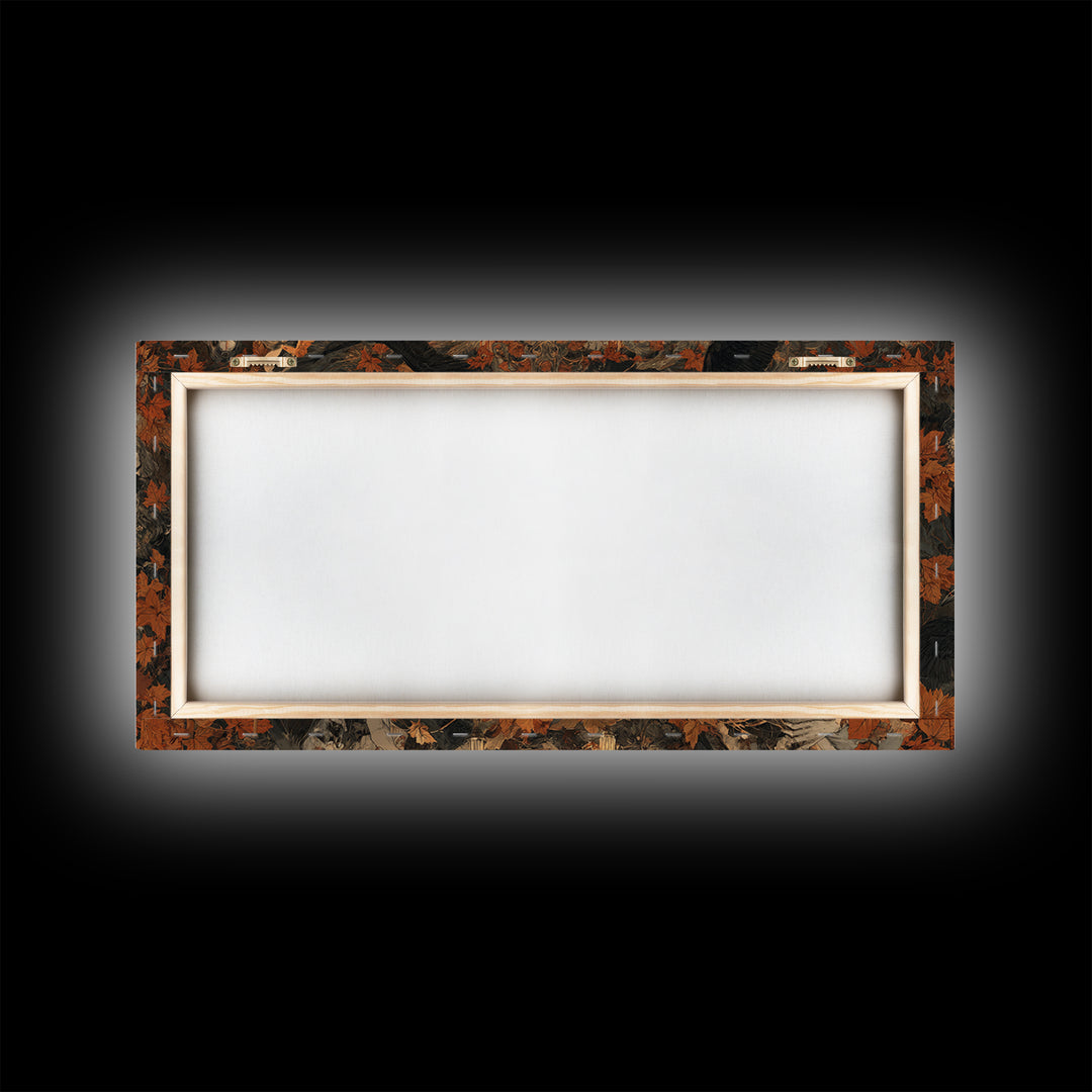Occult Harvest Festival, Gothic Nightmare Art, Wide Panoramic Art, Dark Halloween Decor, Framed Canvas Print, Halloween Wall Art