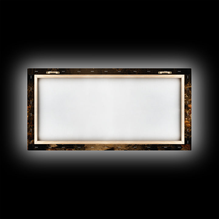 Occult Harvest Festival, Symbolist Gothic Landscape, Wide Panoramic Art, Dark Fantasy Wall Art, Framed Canvas Print, Halloween Wall Art