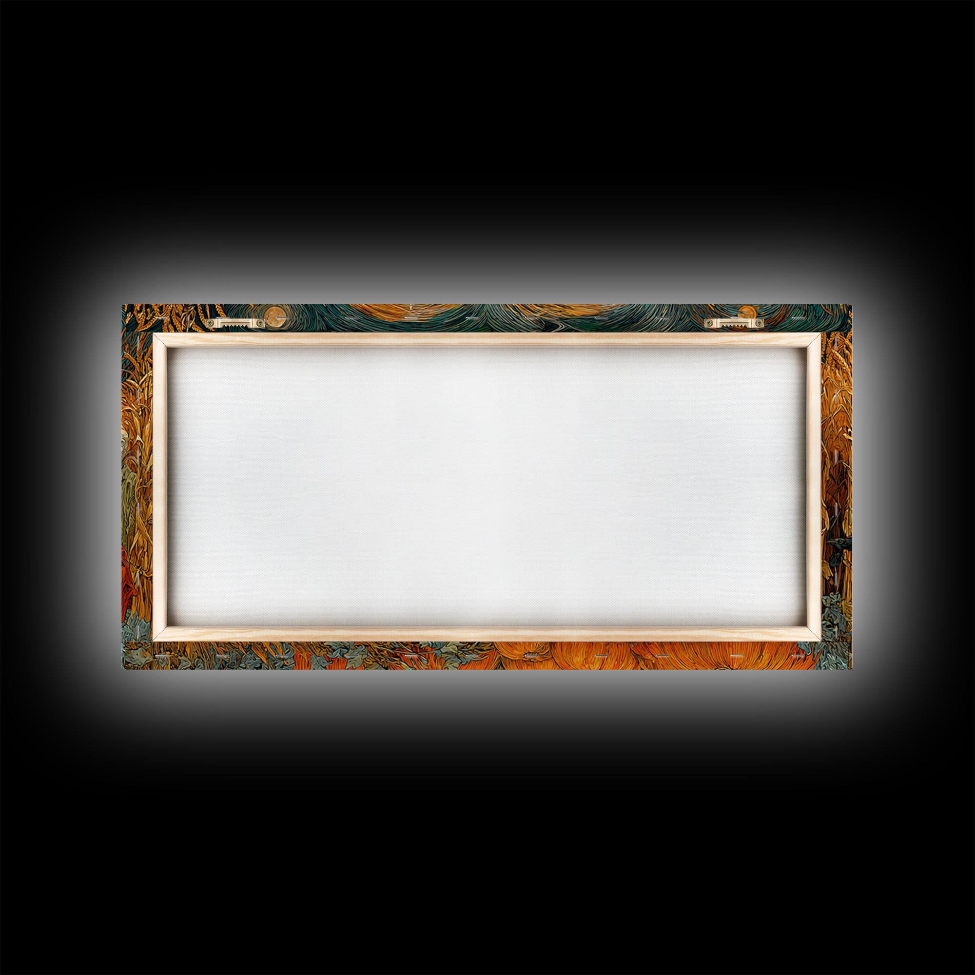 Occult Harvest Festival, Expressionist Gothic Art, Wide Panoramic Art, Macabre Wall Art, Framed Canvas Print, Halloween Wall Art