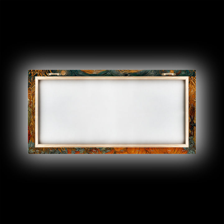 Occult Harvest Festival, Expressionist Gothic Art, Wide Panoramic Art, Macabre Wall Art, Framed Canvas Print, Halloween Wall Art