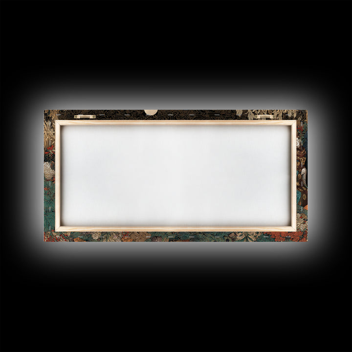 Occult Harvest Festival, Stained Glass Gothic Art, Wide Panoramic Art, Dark Fantasy Wall Art, Canvas Print, Halloween Wall Art