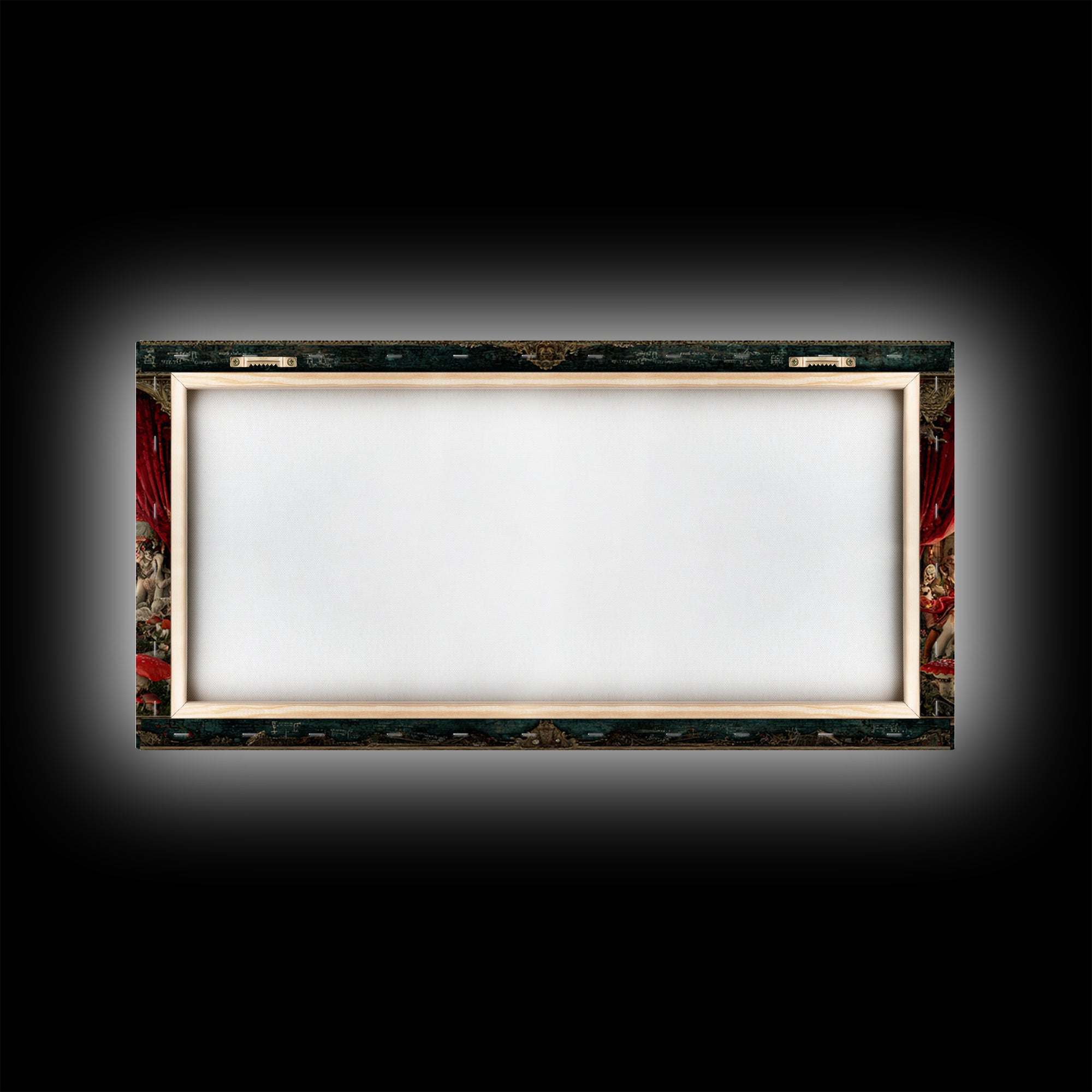 Enchanted Woodland Halloween, Grotesque Carnival Art, Wide Panoramic Art, Gothic Horror Wall Art, Framed Canvas Print, Halloween Wall Art