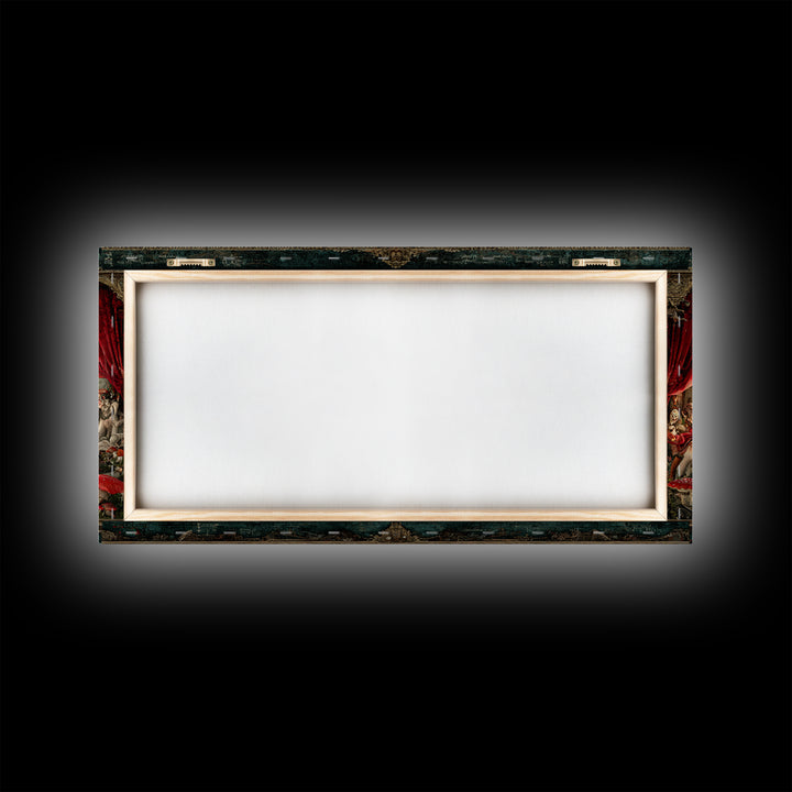 Enchanted Woodland Halloween, Grotesque Carnival Art, Wide Panoramic Art, Gothic Horror Wall Art, Framed Canvas Print, Halloween Wall Art