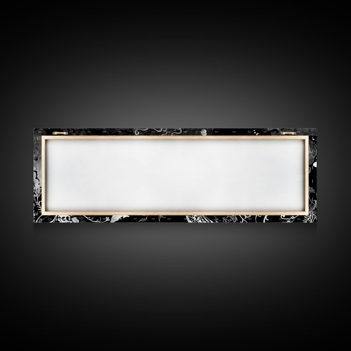 Enchanted Woodland Halloween, Decadent Line Art, Extra Wide Wall Art, Dark Halloween Decor, Canvas Print, Halloween Wall Art