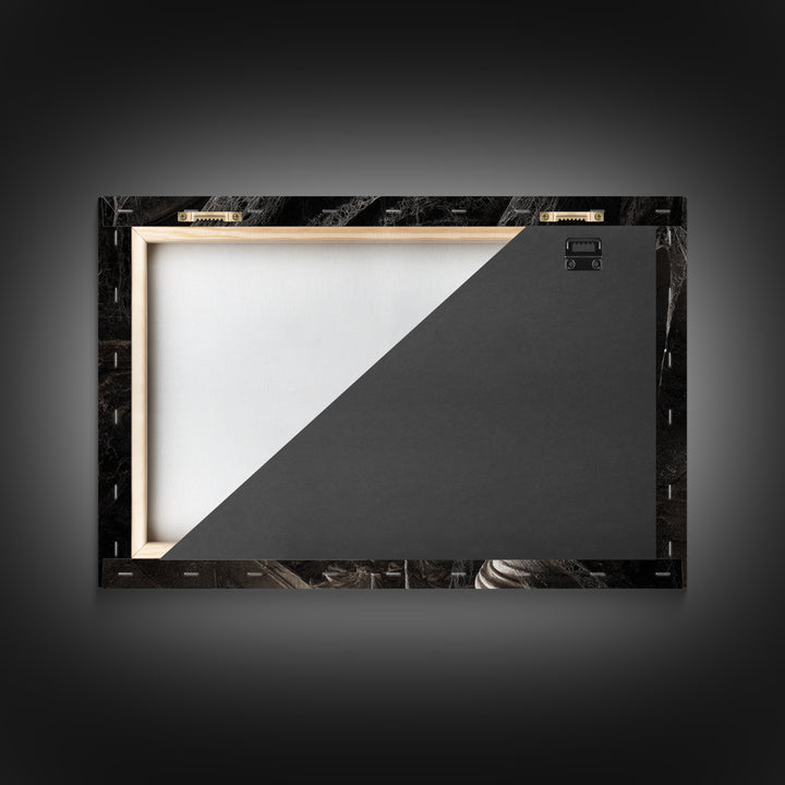 Black Lace And Cobwebs, Architectural Etching Art, Landscape Wall Art, Dark Fantasy Wall Art, Framed Canvas Print