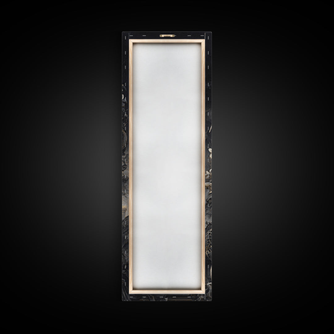 Skeletal Botanicals, Biomechanical Horror Art, Tall Narrow Wall Art, Macabre Wall Art, Framed Canvas Print, Halloween Wall Art