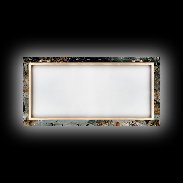 Frozen Halloween, Northern Renaissance Horror, Wide Panoramic Art, Macabre Wall Art, Canvas Print, Halloween Wall Art