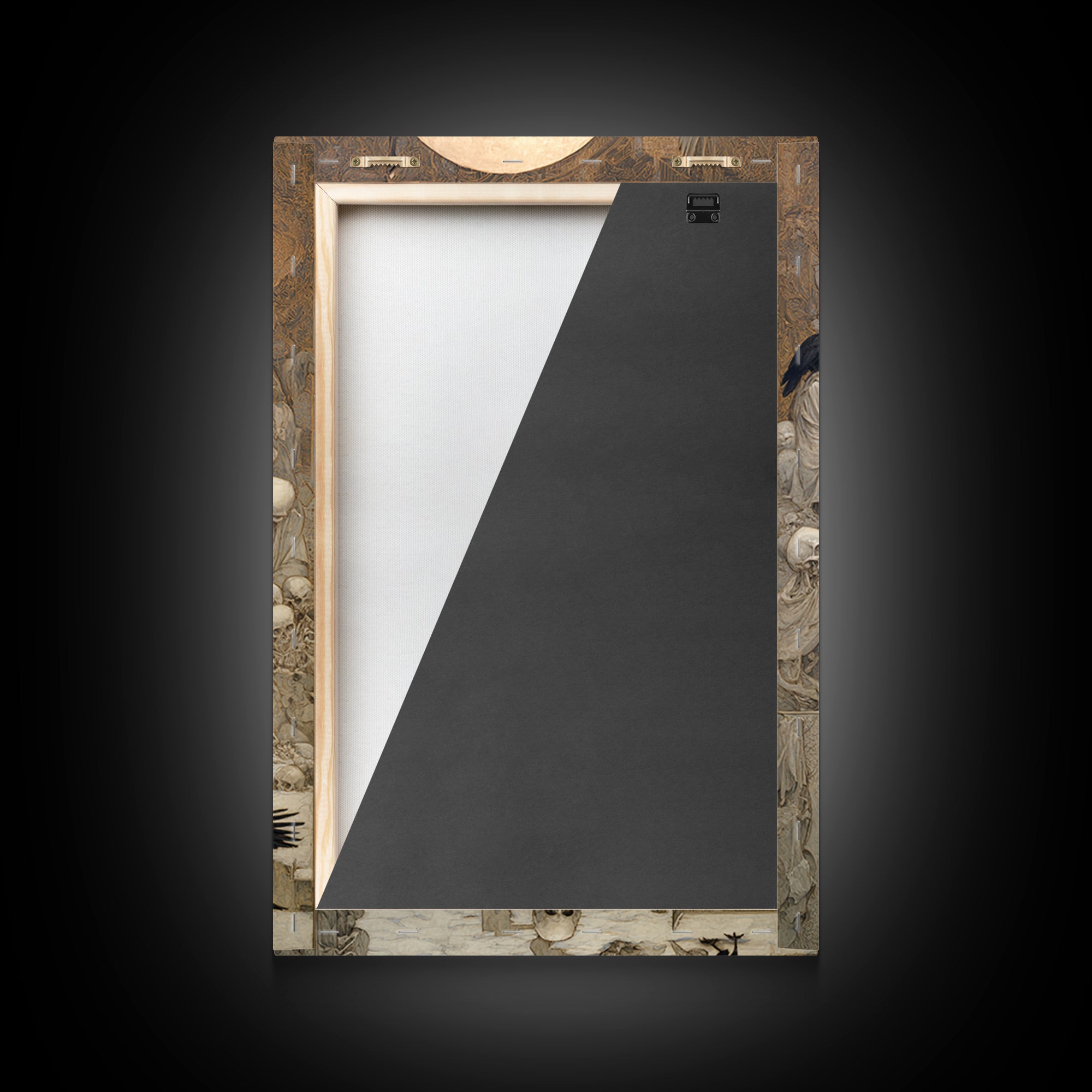 The Necromancer Queen, Symbolist Death Art, Vertical Wall Art, Dark Halloween Decor, Framed Canvas Print, Halloween Wall Art