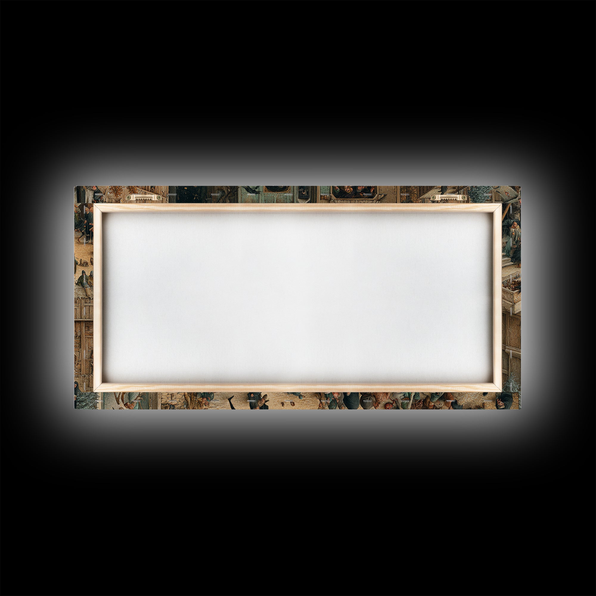 The Crow-Masked Assassin, Northern Renaissance Horror, Wide Panoramic Art, Macabre Wall Art, Framed Canvas Print