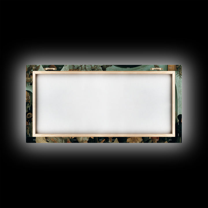The Dream Eater, Northern Renaissance Horror, Wide Panoramic Art, Dark Halloween Decor, Framed Canvas Print, Halloween Wall Art