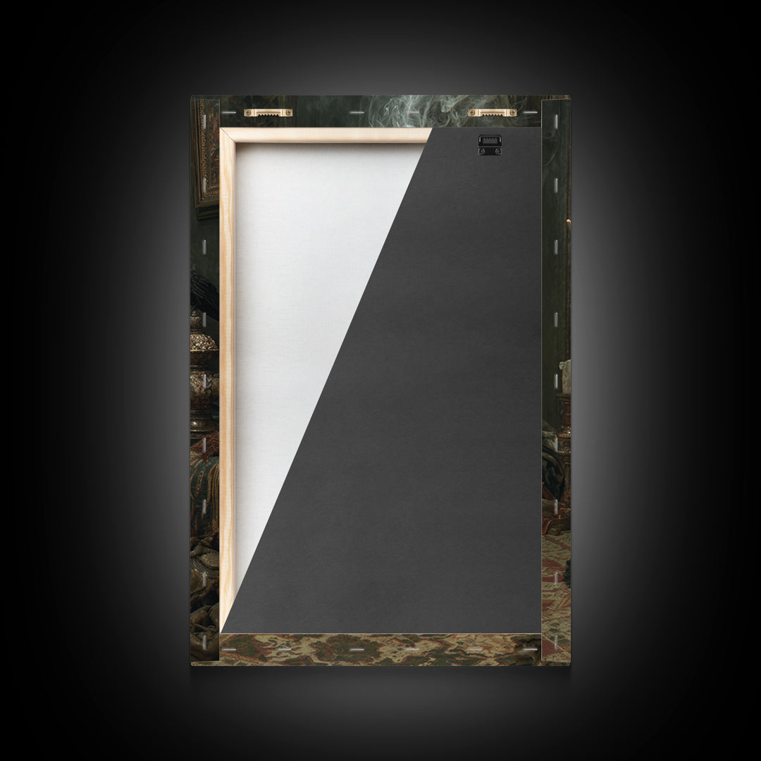 The Dream Eater, Ornate Symbolist Art, Vertical Wall Art, Dark Halloween Decor, Framed Canvas Print, Halloween Wall Art