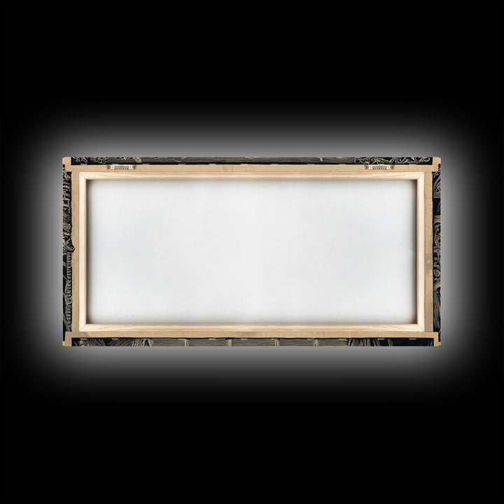The Dream Eater, Macabre Folk Print Art, Wide Panoramic Art, Gothic Horror Wall Art, Framed Canvas Print, Halloween Wall Art