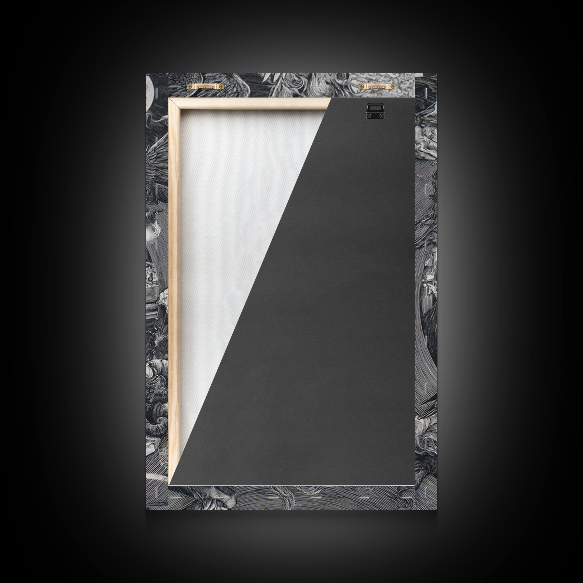 The Royal Coffin Maker, Renaissance Engraving Art, Vertical Wall Art, Dark Fantasy Wall Art, Framed Canvas Print, Halloween Wall Art