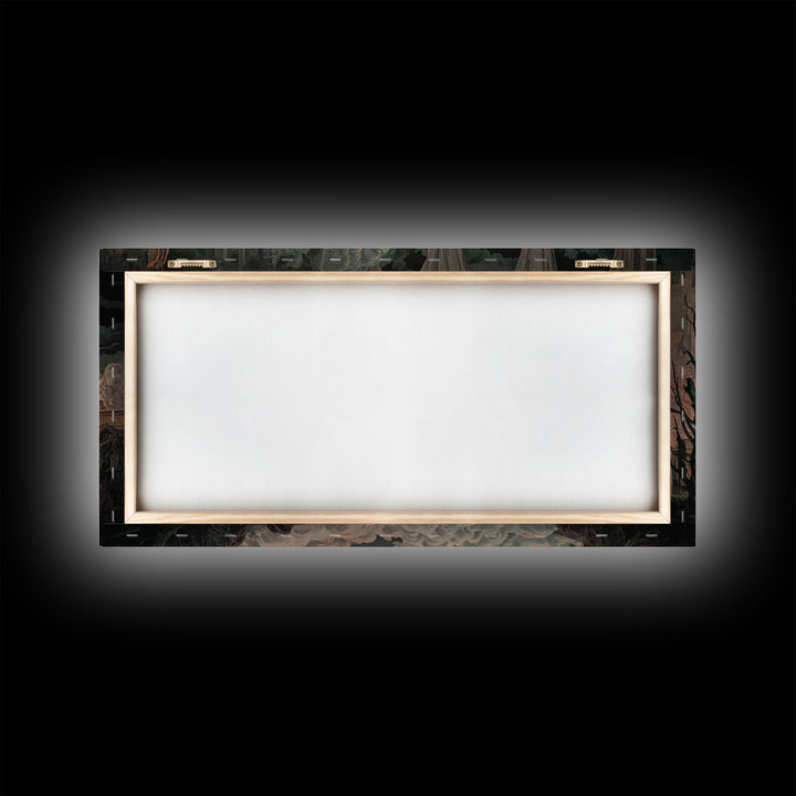 The Royal Coffin Maker, Apocalyptic Romantic Art, Wide Panoramic Art, Macabre Wall Art, Framed Canvas Print, Halloween Wall Art