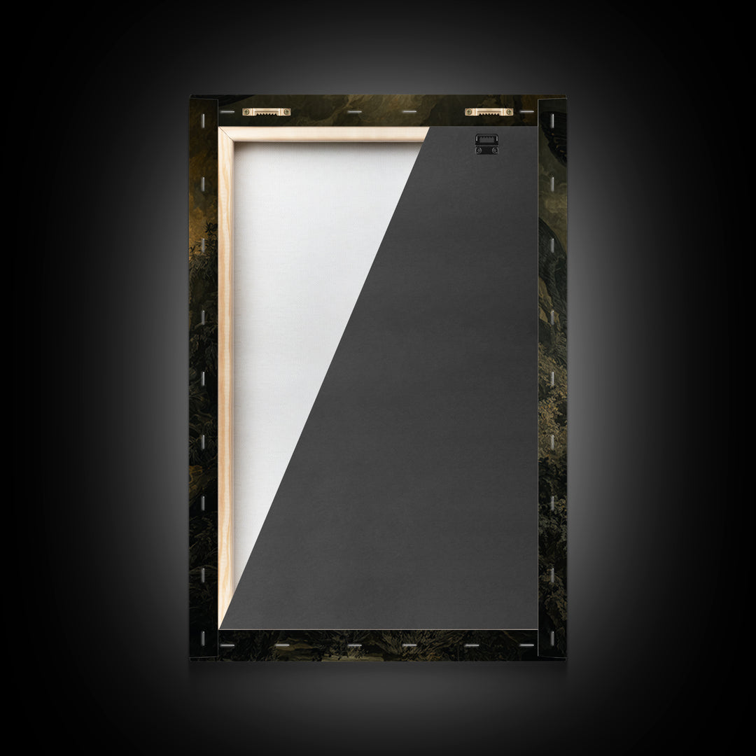 The Moth-Winged Empress, Baroque Witchcraft Art, Vertical Wall Art, Dark Halloween Decor, Framed Canvas Print, Halloween Wall Art