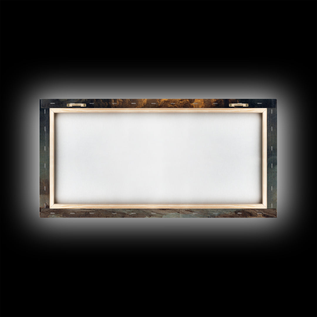 The Ash-Covered Oracle, Apocalyptic Romantic Art, Wide Panoramic Art, Gothic Horror Wall Art, Framed Canvas Print, Halloween Wall Art