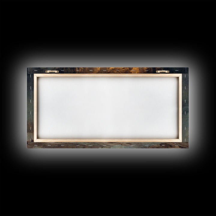The Ash-Covered Oracle, Apocalyptic Romantic Art, Wide Panoramic Art, Gothic Horror Wall Art, Framed Canvas Print, Halloween Wall Art