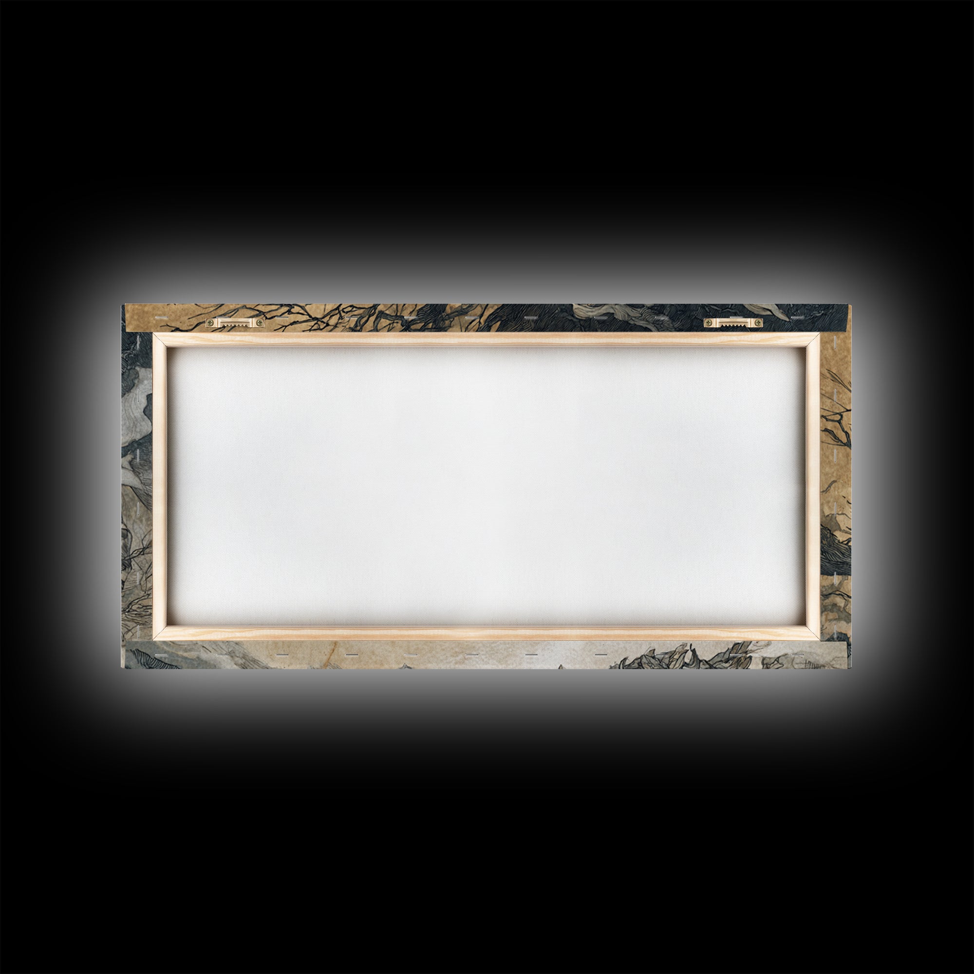 The Ash-Covered Oracle, Gothic Storybook Art, Wide Panoramic Art, Gothic Horror Wall Art, Framed Canvas Print, Halloween Wall Art