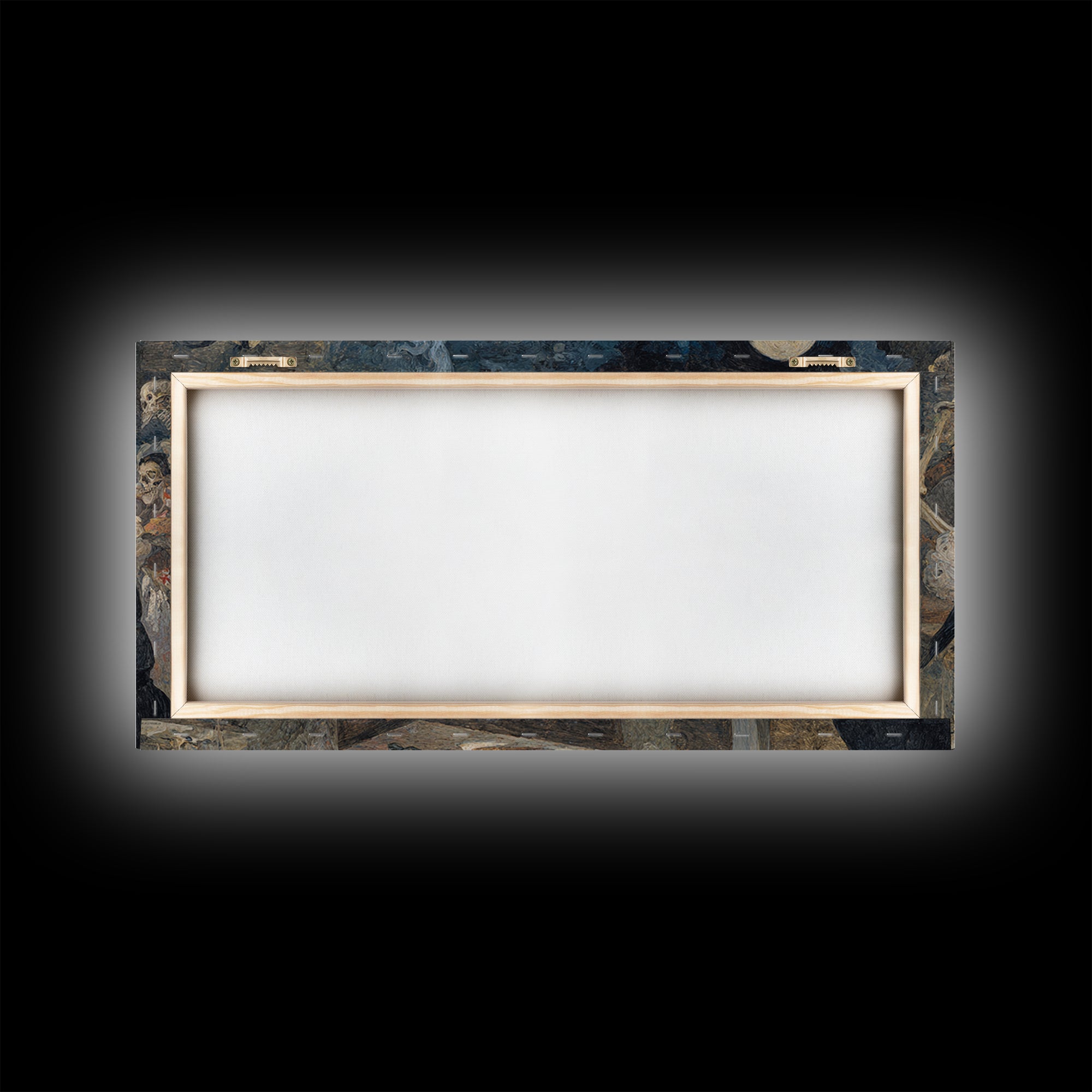 The Ghost Bakery, Grotesque Carnival Art, Wide Panoramic Art, Dark Fantasy Wall Art, Framed Canvas Print, Halloween Wall Art