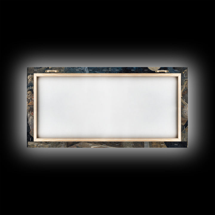 The Ghost Bakery, Grotesque Carnival Art, Wide Panoramic Art, Dark Fantasy Wall Art, Framed Canvas Print, Halloween Wall Art
