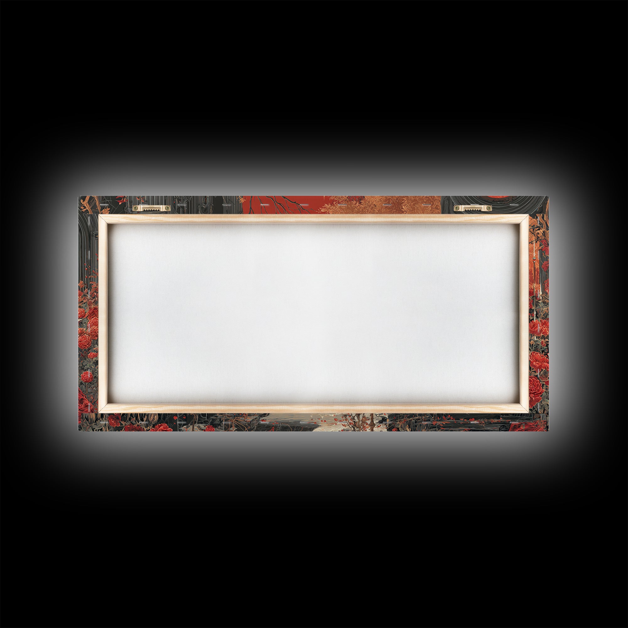 The Vampire Florist, Apocalyptic Romantic Art, Wide Panoramic Art, Dark Fantasy Wall Art, Framed Canvas Print, Halloween Wall Art
