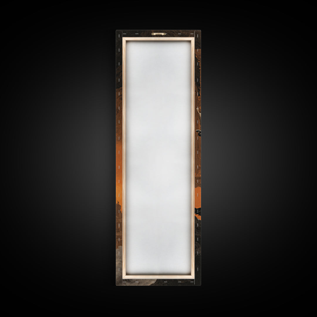 The Mummy Mail Carrier, Apocalyptic Romantic Art, Tall Narrow Wall Art, Gothic Horror Wall Art, Canvas Print, Halloween Wall Art