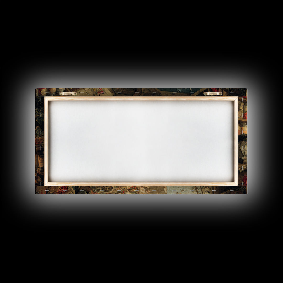 The Goblin Candy Shop, Northern Renaissance Horror, Wide Panoramic Art, Gothic Horror Wall Art, Framed Canvas Print