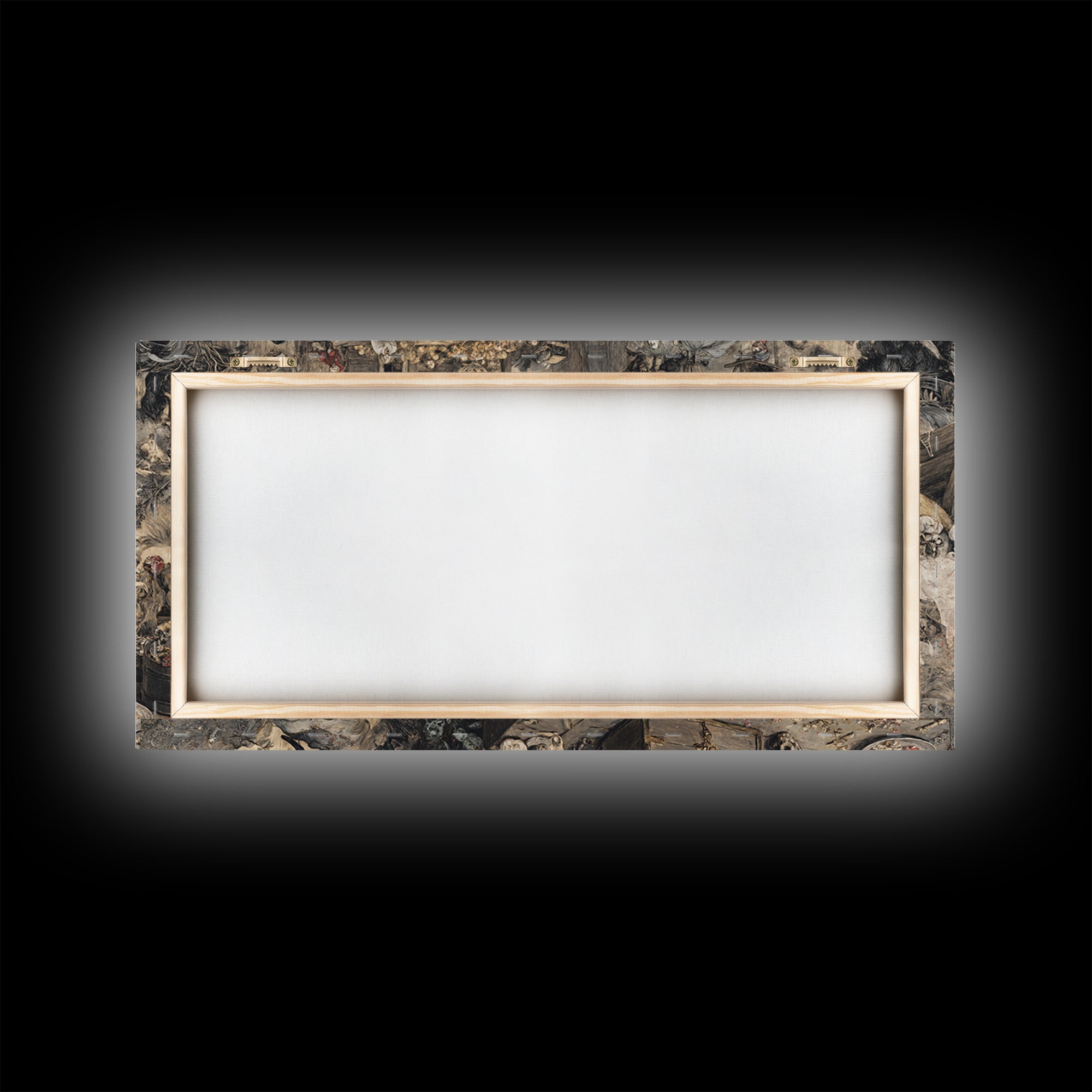 The Ghost Pirate Picnic, Northern Renaissance Horror, Wide Panoramic Art, Macabre Wall Art, Framed Canvas Print