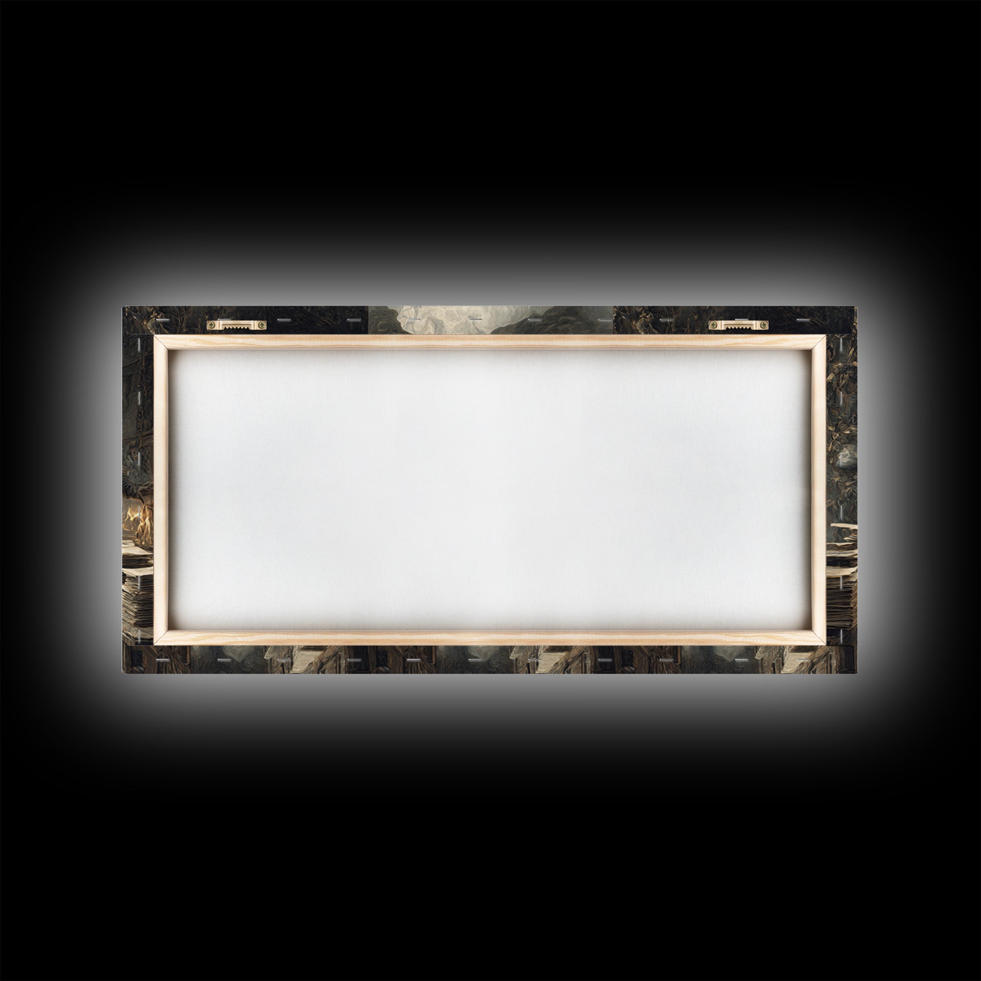 The Raven Post Office, Baroque Witchcraft Art, Wide Panoramic Art, Macabre Wall Art, Framed Canvas Print, Halloween Wall Art